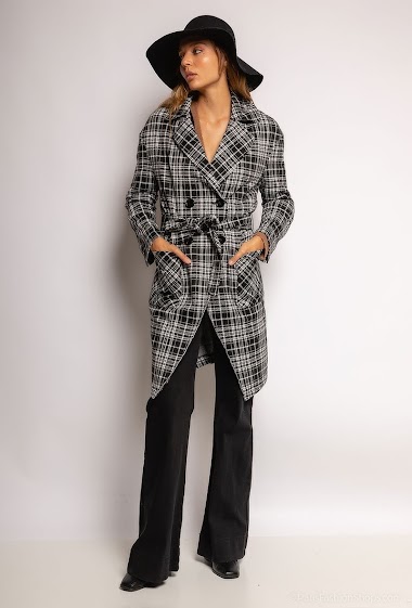 Wholesaler Zelia - Checkered trench coat
