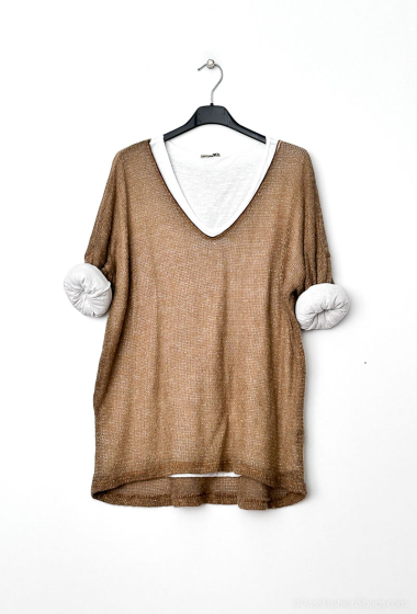 Wholesaler Zelia - Twinset T-shirt with lurex sweater