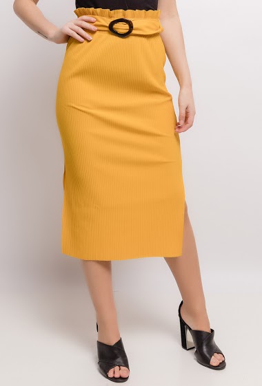 Wholesaler Zelia - Midi ribbed knit skirt