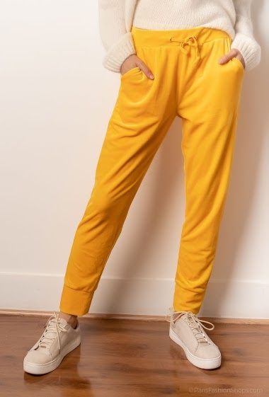 Wholesaler Zelia - Jogger pants in smooth velvet