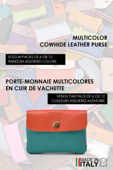 Wholesaler Zevento - Multicolor grained leather clutch purse ZE-8001-MC