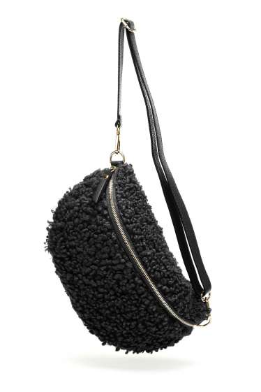 Wholesaler Zevento - Waist bag size S synthetic sheep wool leather shoulder strap ZE-9011-GD