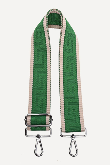 Wholesaler Zevento - Adjustable patterned shoulder strap with silver carabiners A40-RS-AG