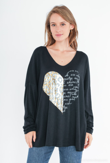 Wholesaler zh  skin - heart sweater