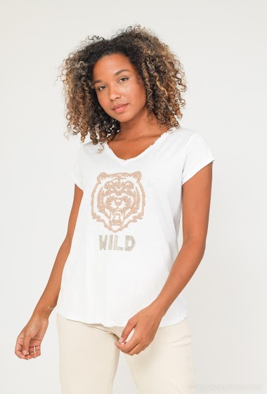 Wholesaler zh  skin - slogan t -shirt