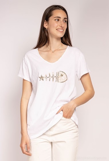 embroidered t shirt with sequins