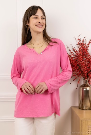 Wholesaler zh  skin - long sleeve t-shirt with buttons
