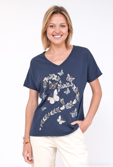 Grossiste zh  skin - T -shirt papillon