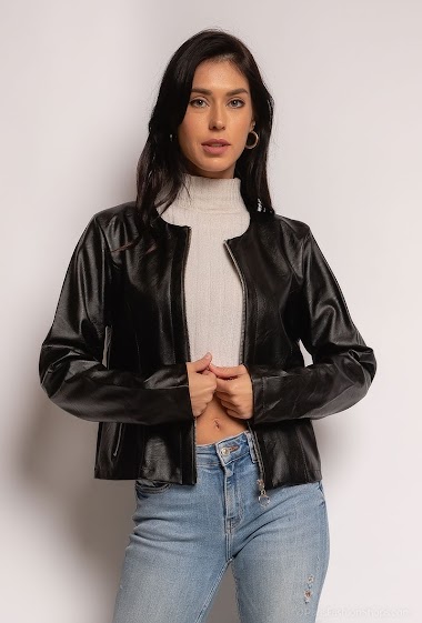 Großhändler zh  skin - CROPPED FAUX LEATHER JACKET