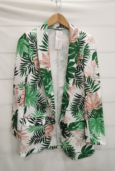 Wholesalers zh  skin - leaf print jacket