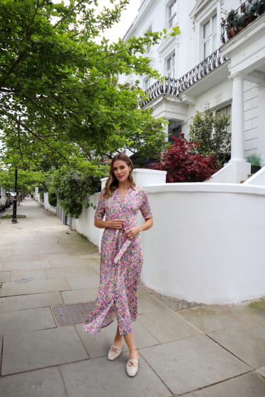 Grossiste Zibi London - JADIE robe longue chemise fleurie