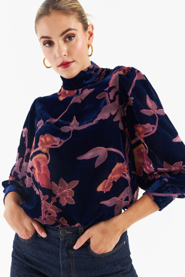 Wholesaler Zibi London - Lou round neck blouse 3/4 sleeves
