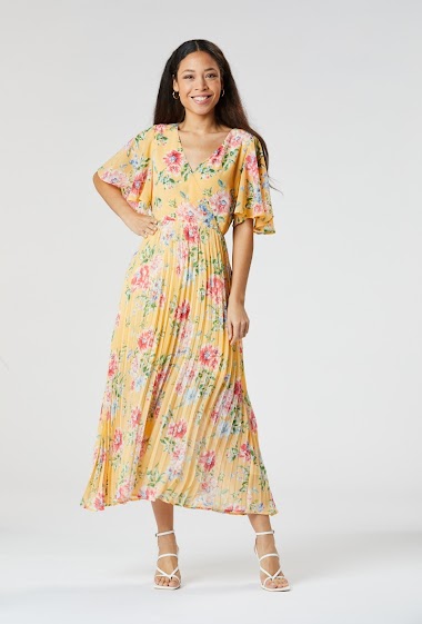 Grossistes Zibi London - Malika robe longue plissée