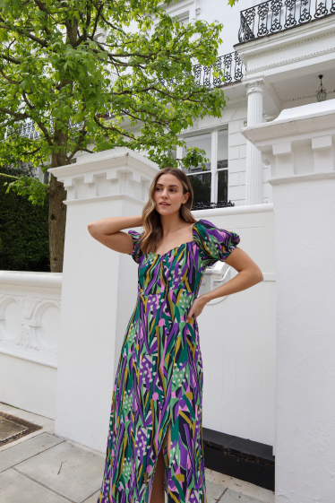 Grossiste Zibi London - robe longue imprimé tropical