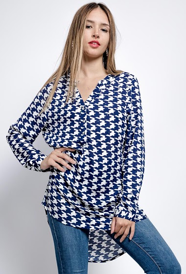 Wholesaler Zoe Mode (Elena Z) - Houndstooth blouse