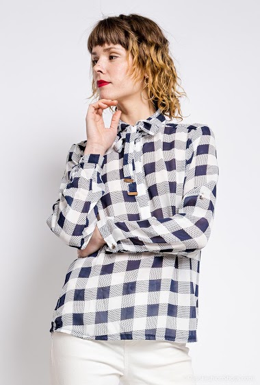 Grossiste Zoe Mode (Elena Z) - Chemise à motifs bicolores
