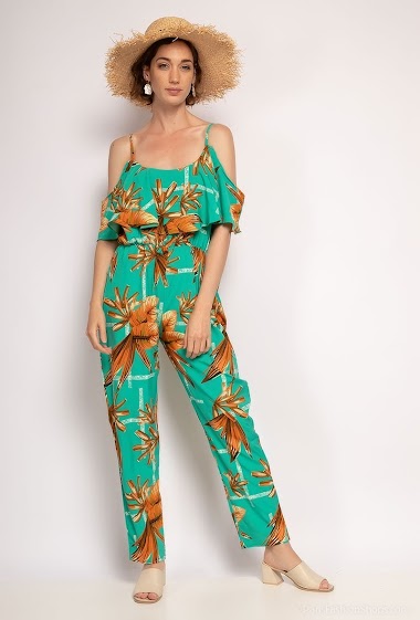 Wholesaler Zoe Mode (Elena Z) - Tropical print jumpsuit