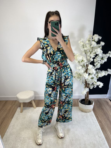 Wholesaler Zoe Mode (Elena Z) - Floral and gold print pants jumpsuit