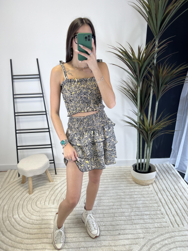 Wholesaler Zoe Mode (Elena Z) - Short tank top and skirt With gold