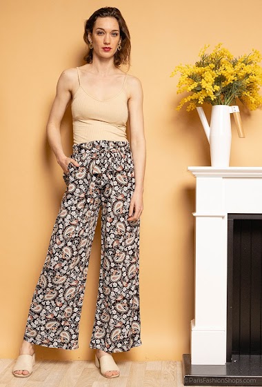 Grossiste Zoe Mode (Elena Z) - Pantalon à imprimé fleurs