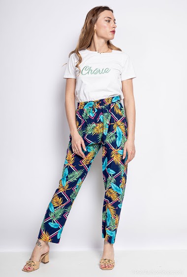 Wholesaler Zoe Mode (Elena Z) - Tropical relaxed pants
