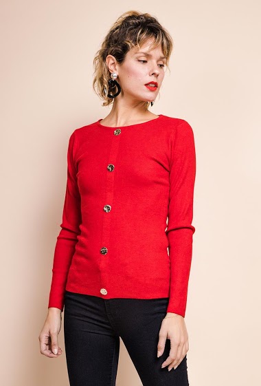 Wholesaler Zoe Mode (Elena Z) - Sweater with decorative buttons