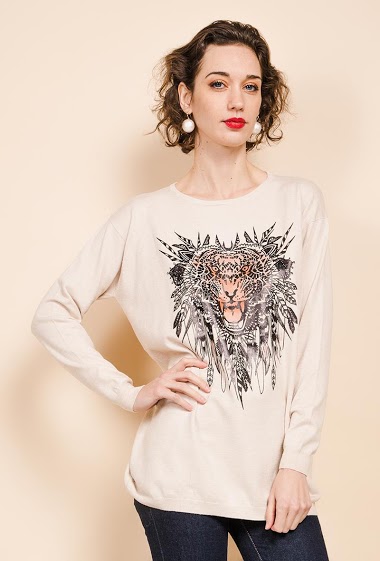 Wholesaler Zoe Mode (Elena Z) - Sweater with print