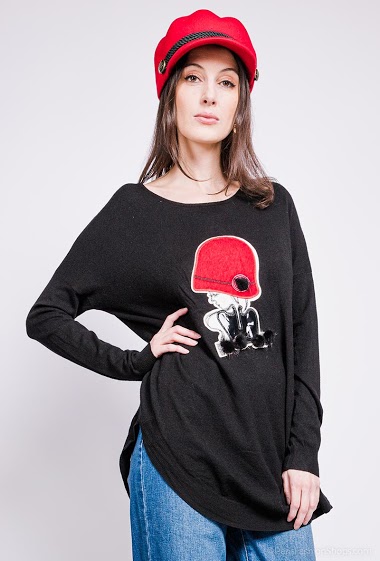 Wholesaler Zoe Mode (Elena Z) - Sweater with print