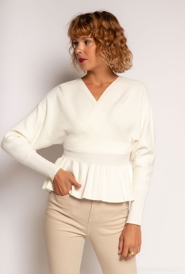 Wholesaler Zoe Mode (Elena Z) - Wrap jumper with fitted waist