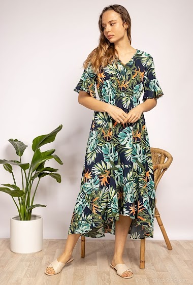Wholesaler Zoe Mode (Elena Z) - Tropical printed dress