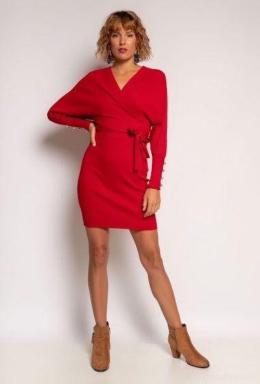 Wholesaler Zoe Mode (Elena Z) - Knit wrap dress