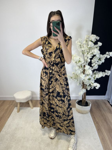 Grossiste Zoe Mode (Elena Z) - robe longue imprimée avec dorée