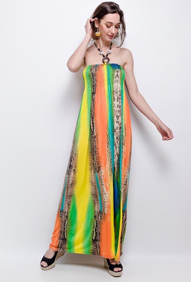 Wholesaler Zoe Mode (Elena Z) - Maxi printed dress