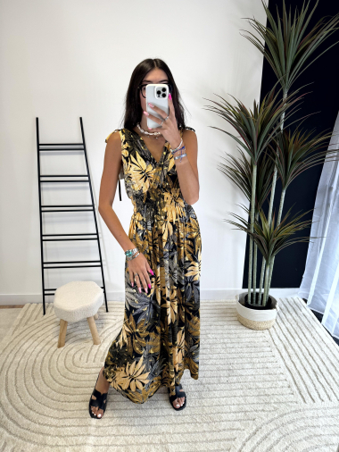 Großhändler Zoe Mode (Elena Z) - Langes goldenes Kleid mit magischer Taille