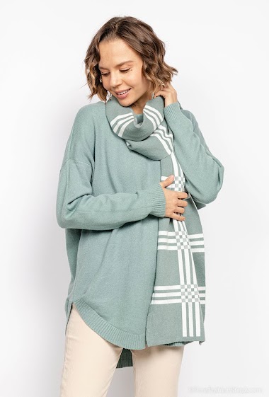 Wholesaler Zoe Mode (Elena Z) - Round neck knit sweater dress