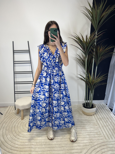 Wholesaler Zoe Mode (Elena Z) - Long satin dress print
