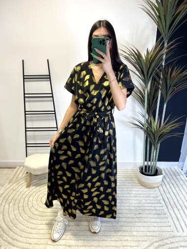 Wholesaler Zoe Mode (Elena Z) - Plain dress with gold