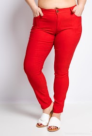 Pantalon femme jean taille élastique Cherry Berry