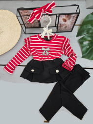 Ensemble robe, legging et bandeau bébé fille, Fille