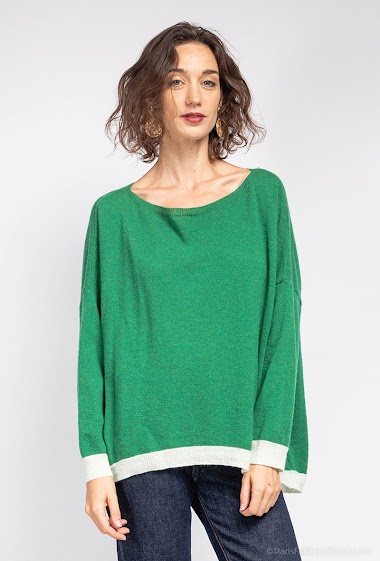 Oversize two-tone knitted sweater - For Her Paris