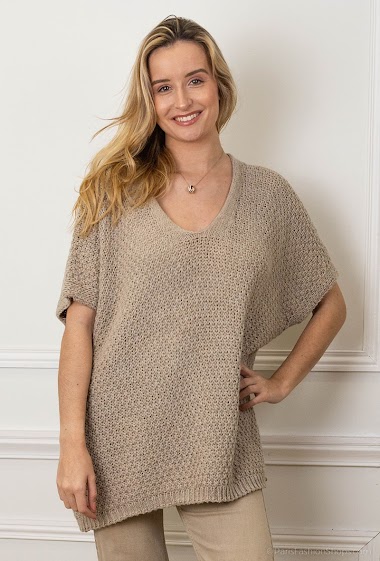 Oversized sleeveless Sweater in knit - For Her Paris