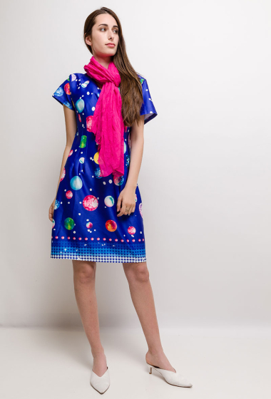 Big size Printed dress ANTHONIA - For Her Paris