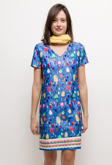 Printed Dress PASCALINE - For Her Paris