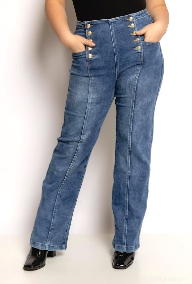 gennemskueligt Uafhængighed Hvor fint Straight jeans with buttons and seams Blue Rags | PARIS FASHION SHOPS