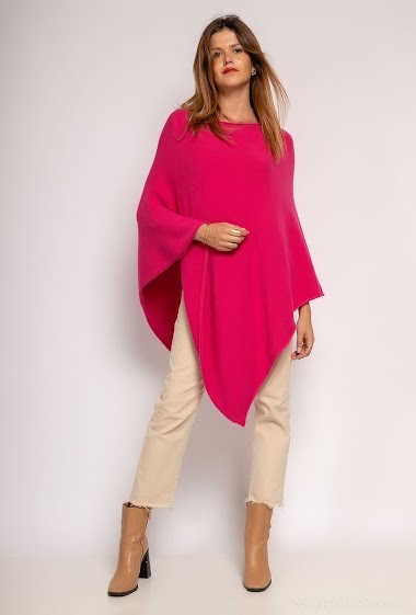 oversized round neck knit poncho - For Her Paris