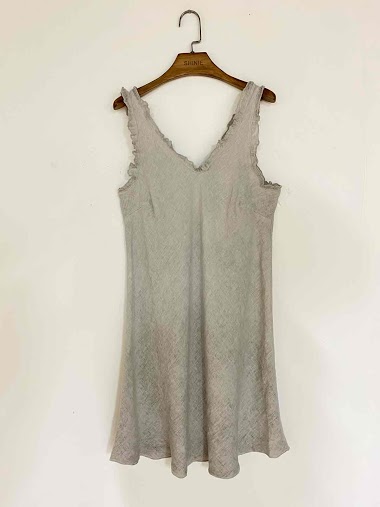 plain dress in cotton and linen - For Her Paris