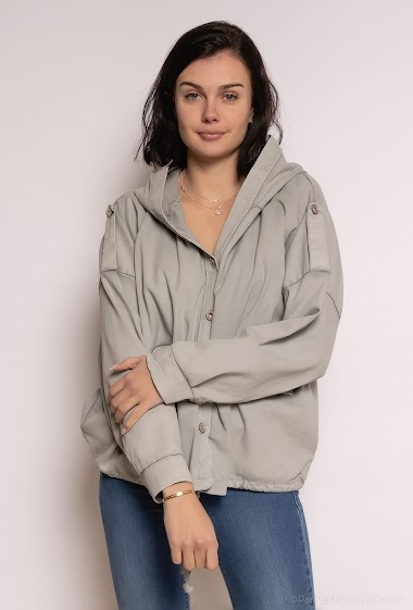 Plain oversized washed jacket - For Her Paris