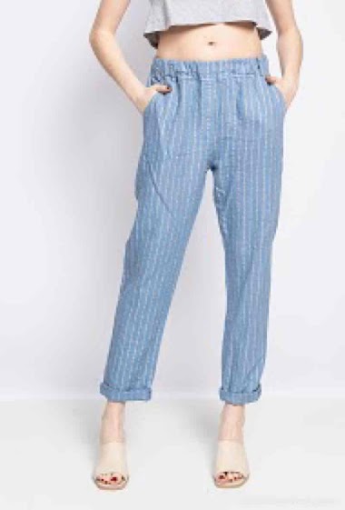 silver striped pants - For Her Paris