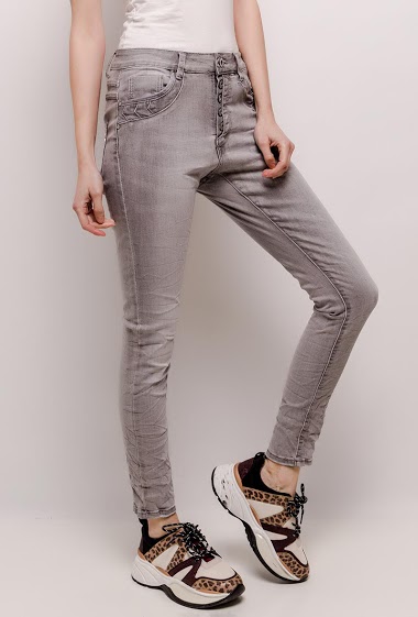 baggy jeans grey with details on the pocket | PARIS FASHION SHOPS