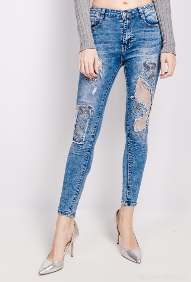 Jeans with sequins and strass DENIM LIFE | PARIS FASHION SHOPS